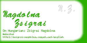 magdolna zsigrai business card
